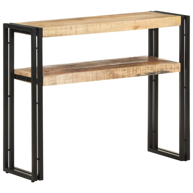 Stolik typu konsola, 90 x 30 x 75 cm, surowe drewno mango