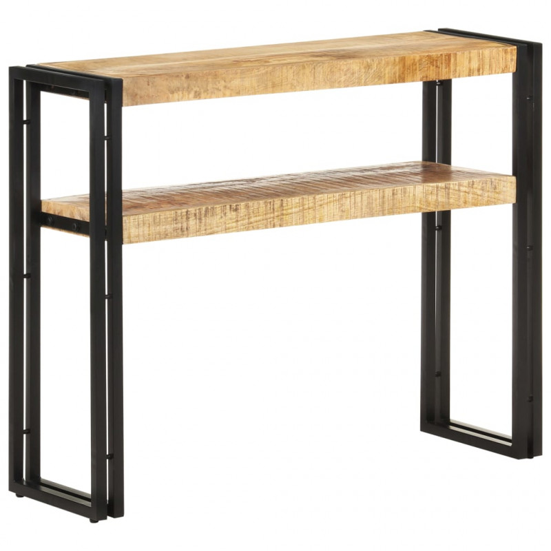 Stolik typu konsola, 90 x 30 x 75 cm, surowe drewno mango