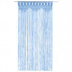 Zasłona z makramy, niebieska, 140 x 240 cm, bawełna