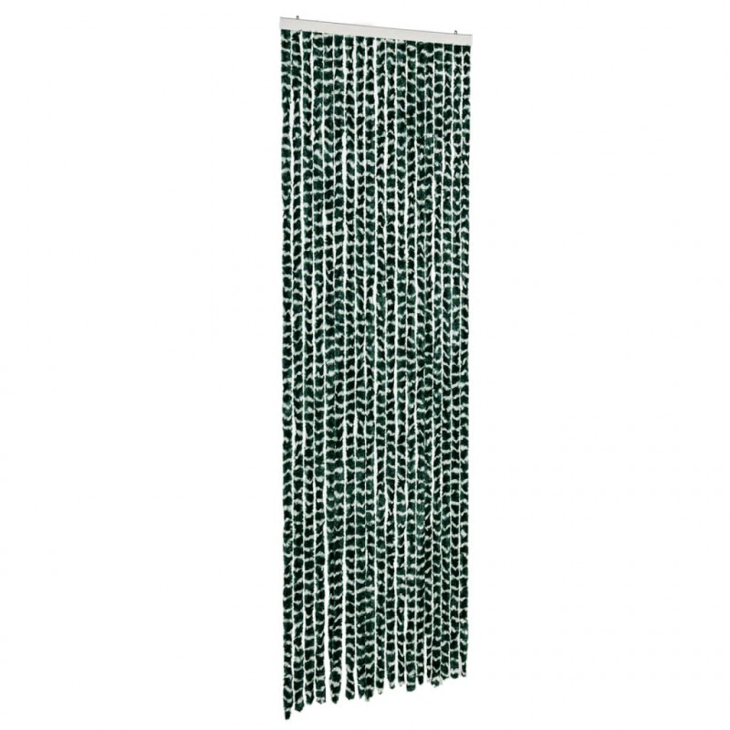 Zasłona przeciwko owadom, zieleń i biel, 56x185 cm, szenil