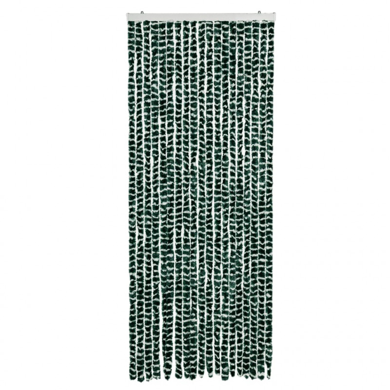 Zasłona przeciwko owadom, zieleń i biel, 56x185 cm, szenil