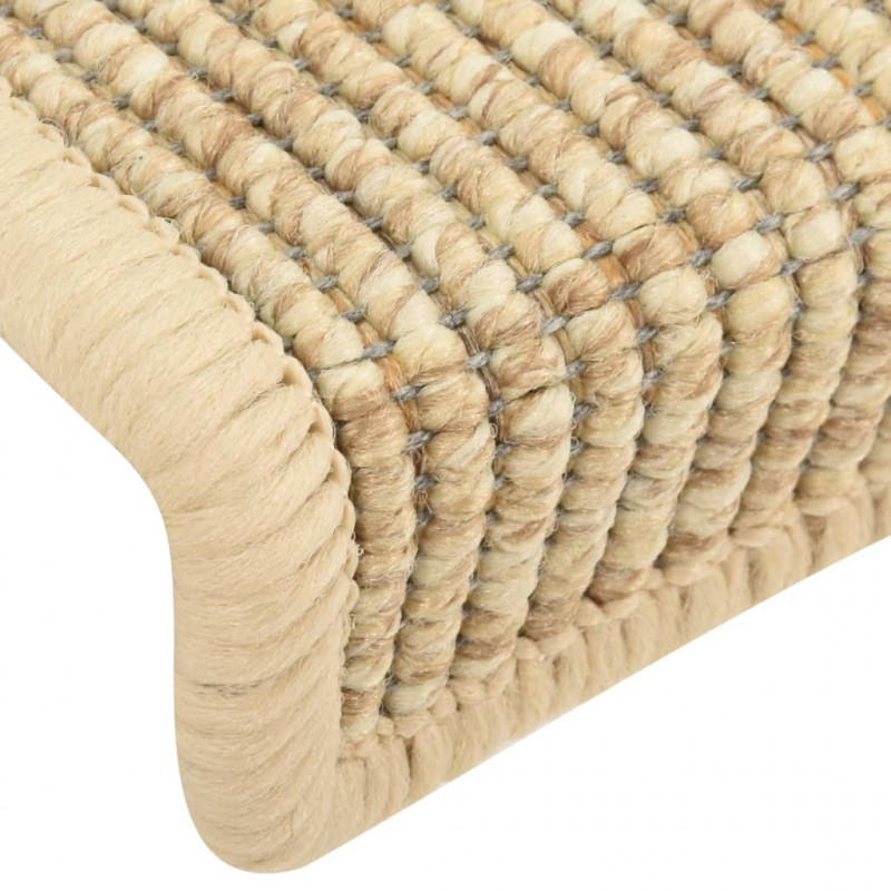 Samoprzylepne nakładki na schody, 15 szt., 65x21x4 cm, beżowe