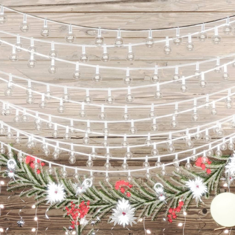 Lampki świąteczne, 40 m, 400 diod LED, zimna biel, 8 funkcji
