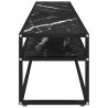 Szafka pod TV, czarny marmur, 180x40x40,5 cm, szkło hartowane