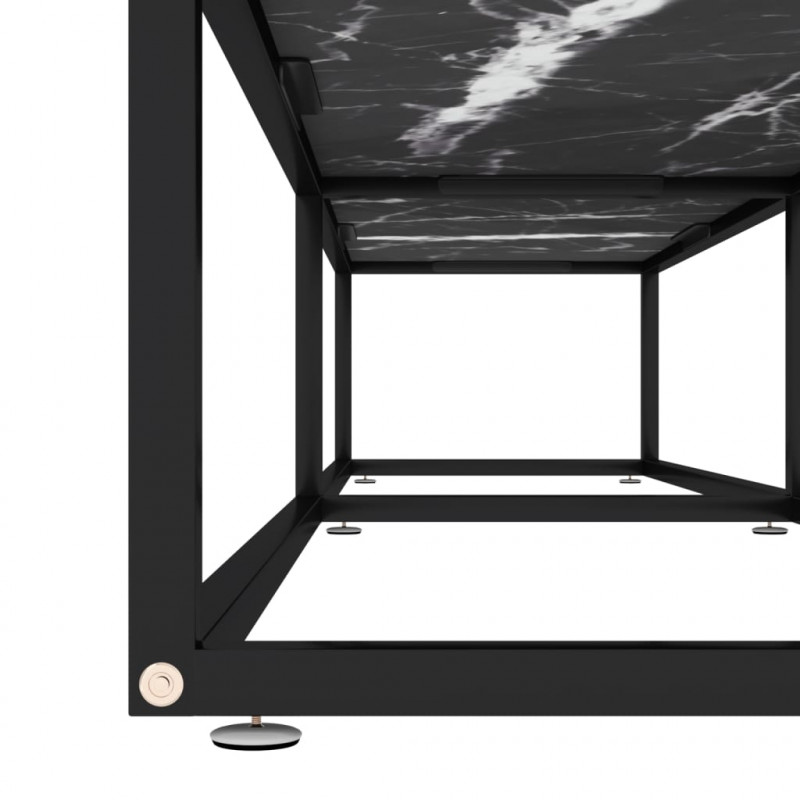 Szafka pod TV, czarny marmur, 180x40x40,5 cm, szkło hartowane
