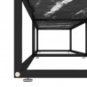 Szafka pod TV, czarny marmur, 180x40x40,5 cm, szkło hartowane