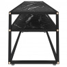 Szafka pod TV, czarny marmur, 220x40x40,5 cm, szkło hartowane