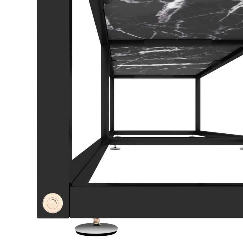 Szafka pod TV, czarny marmur, 220x40x40,5 cm, szkło hartowane