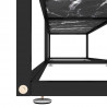 Szafka pod TV, czarny marmur, 220x40x40,5 cm, szkło hartowane
