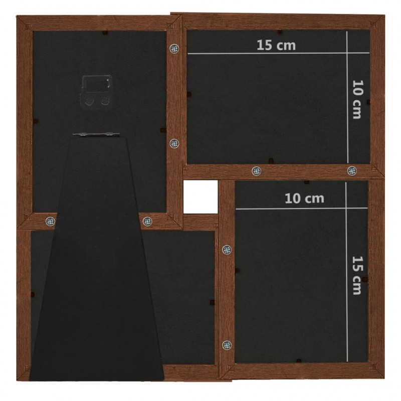 Ramka na 4 zdjęcia 10x15 cm, ciemnobrązowa, MDF