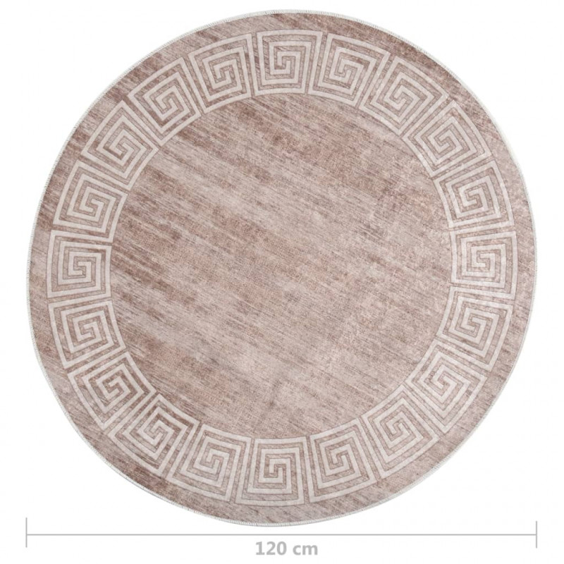 Dywan z możliwością prania, 120 cm, beżowy, antypoślizgowy