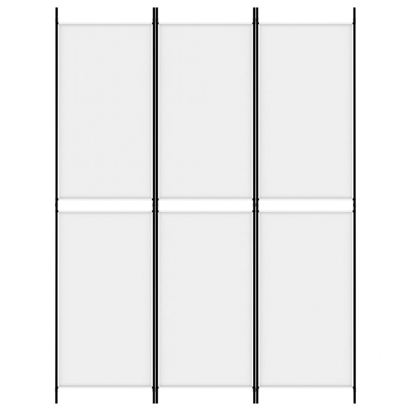 Parawan 3-panelowy, biały,150x200 cm, tkanina