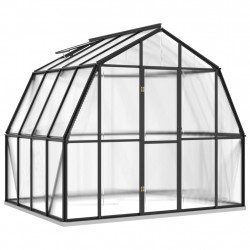 Szklarnia z ramą podstawy, antracytowa, 6,43 m², aluminiowa