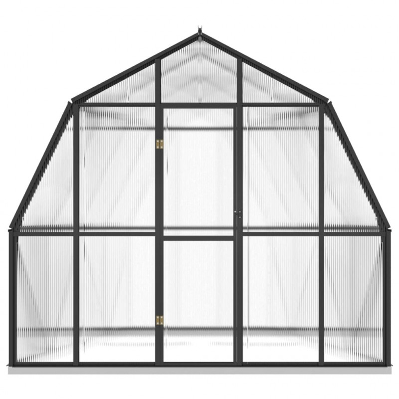 Szklarnia z ramą podstawy, antracytowa, 6,43 m², aluminiowa