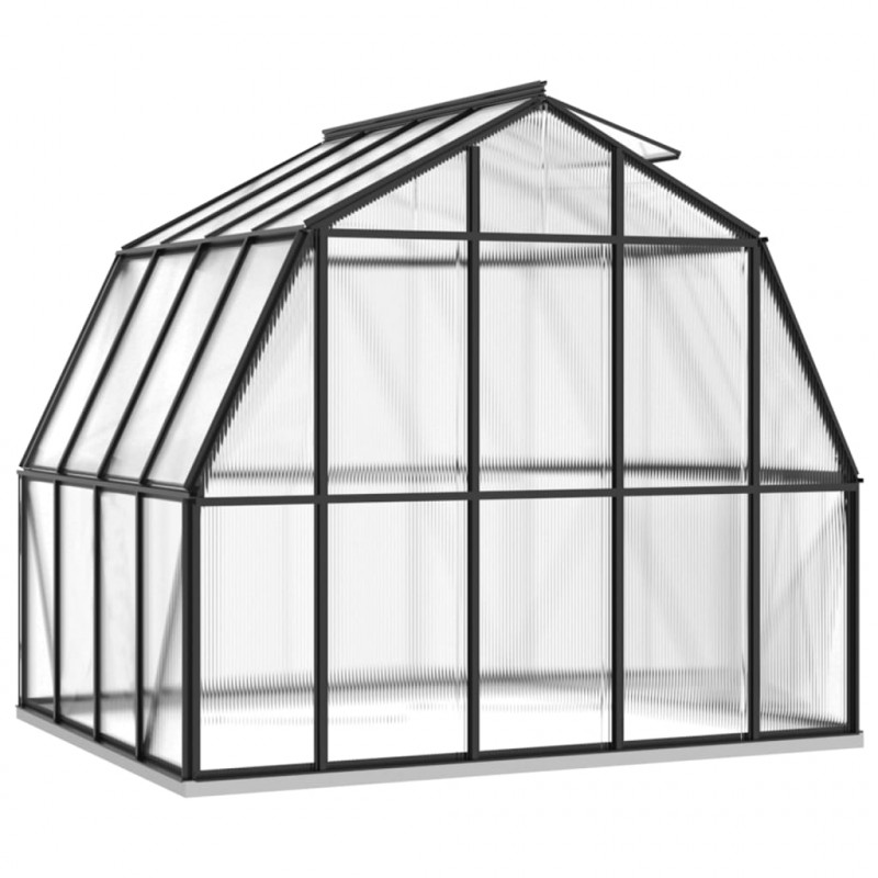 Szklarnia z ramą podstawy, antracytowa, 6,43 m², aluminiowa