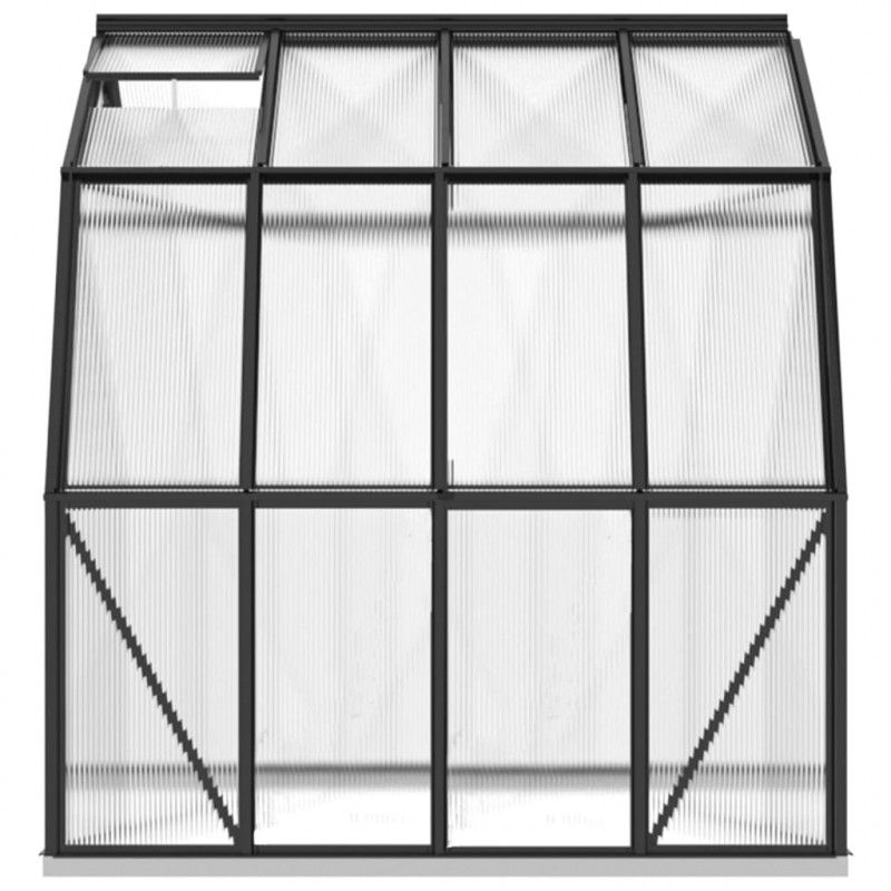 Szklarnia z ramą podstawy, antracytowa, 6,43 m², aluminiowa