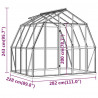 Szklarnia z ramą podstawy, antracytowa, 6,43 m², aluminiowa