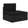 Sofa modułowa 2-osobowa, rattan PE, czarna