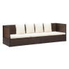 Sofa ogrodowa z poduszkami, polirattan, brązowa