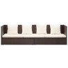 Sofa ogrodowa z poduszkami, polirattan, brązowa