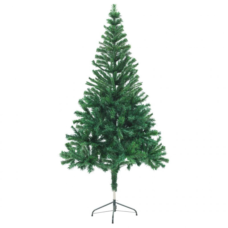 Sztuczna choinka z lampkami i bombkami, 150 cm, 380 gałązek