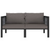 2-osobowa sofa ogrodowa z poduszkami, antracytowa, polirattan