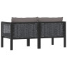 2-osobowa sofa ogrodowa z poduszkami, antracytowa, polirattan