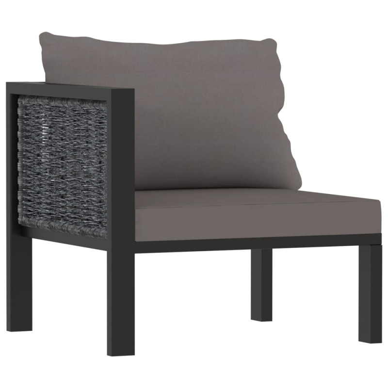 2-osobowa sofa ogrodowa z poduszkami, antracytowa, polirattan