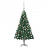 Sztuczna choinka z lampkami i bombkami, zielona, 120 cm, PVC
