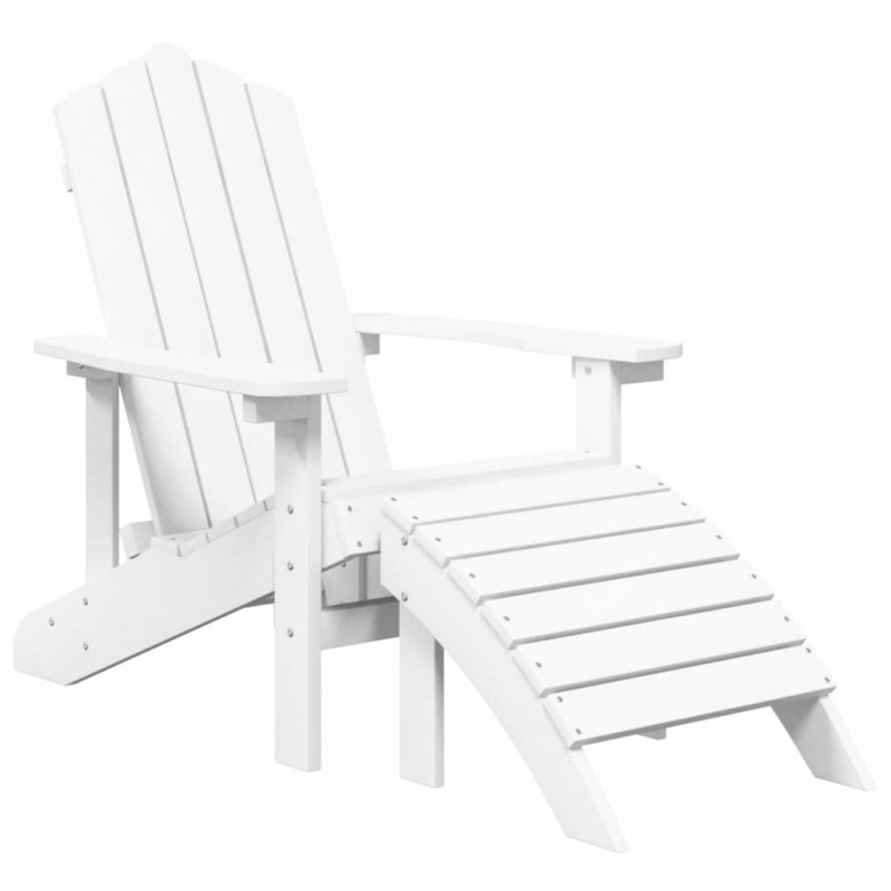 Krzesła ogrodowe Adirondack z podnóżkami, 2 szt., HDPE, białe