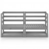 2-osobowa sofa ogrodowa, szara, lite drewno sosnowe