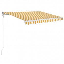 Automatycznie zwijana markiza, 350 x 250 cm, żółto-biała