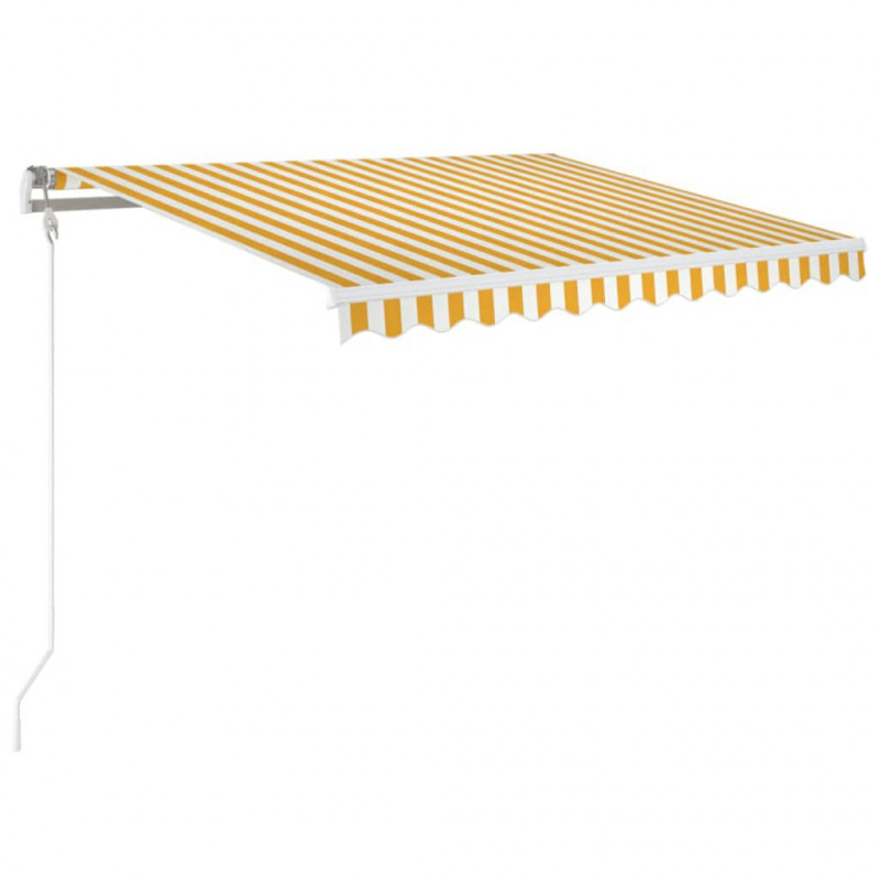Automatycznie zwijana markiza, 350 x 250 cm, żółto-biała
