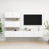 4-cz. zestaw szafek TV, biały, materiał drewnopochodny