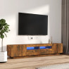 Zestaw 2 szafek TV z oświetleniem LED, przydymiony dąb
