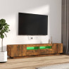 Zestaw 2 szafek TV z oświetleniem LED, przydymiony dąb
