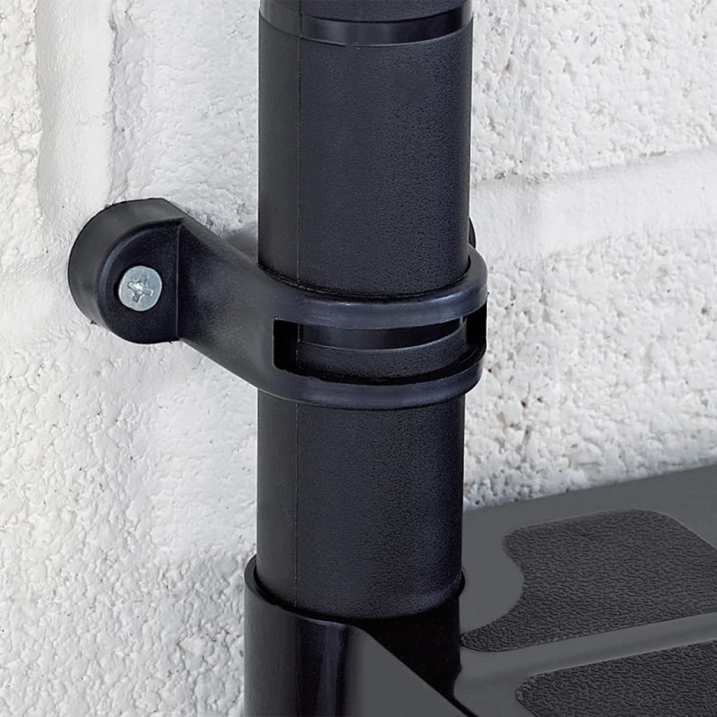 Regał 4-poziomowy, czarny, 122x30,5x130 cm, plastikowy