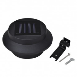 Solarne lampy ogrodzeniowe LED, 12 szt., czarne