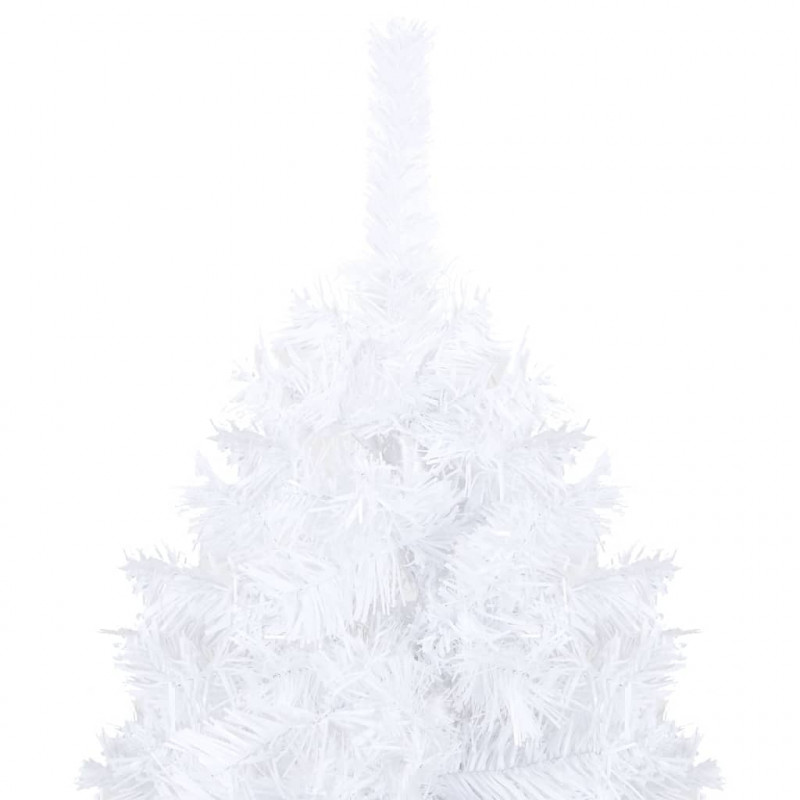 Sztuczna choinka z lampkami i bombkami, biała, 120 cm, PVC
