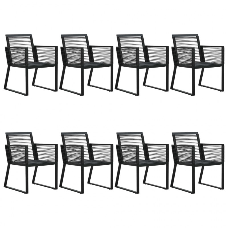 9-cz. zestaw mebli ogrodowych, rattan PVC, czarny