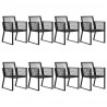 9-cz. zestaw mebli ogrodowych, rattan PVC, czarny