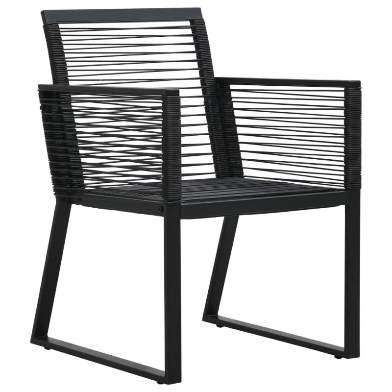 9-cz. zestaw mebli ogrodowych, rattan PVC, czarny
