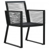 9-cz. zestaw mebli ogrodowych, rattan PVC, czarny