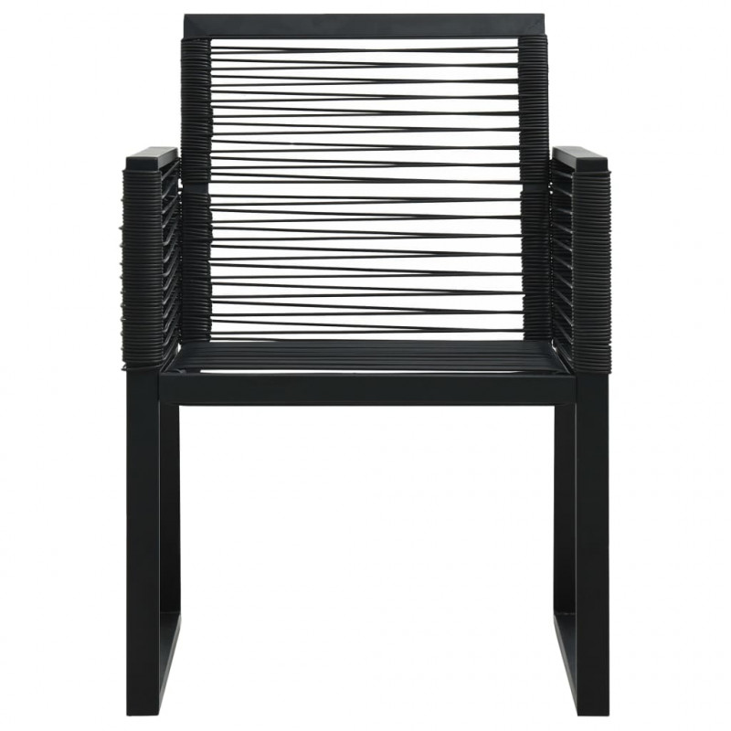 9-cz. zestaw mebli ogrodowych, rattan PVC, czarny