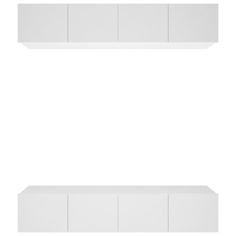 Szafki TV, 4 szt., białe, 80x30x30 cm, materiał drewnopochodny
