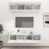 Szafki TV, 4 szt., białe, 80x30x30 cm, materiał drewnopochodny