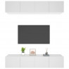 Szafki TV, 4 szt., białe, 80x30x30 cm, materiał drewnopochodny