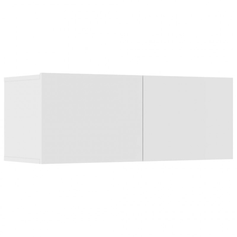 Szafki TV, 4 szt., białe, 80x30x30 cm, materiał drewnopochodny