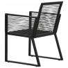 3-cz. zestaw mebli ogrodowych, rattan PVC, czarny