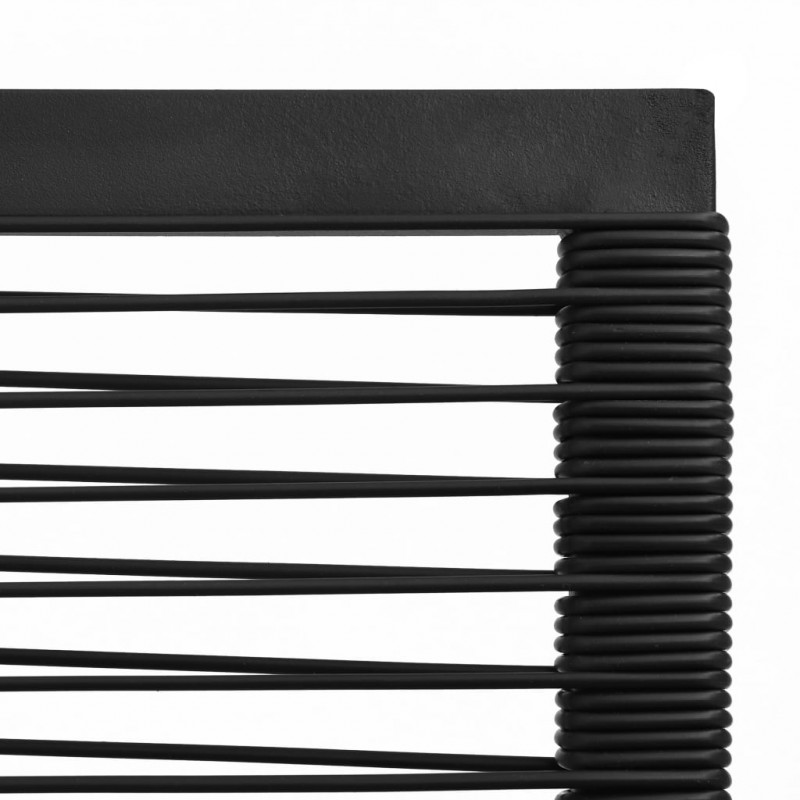3-cz. zestaw mebli ogrodowych, rattan PVC, czarny